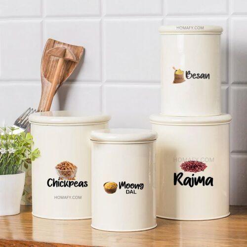 Rasoi™ 3D Waterproof Kitchen Label Stickers (Pack of 60 Stickers)
